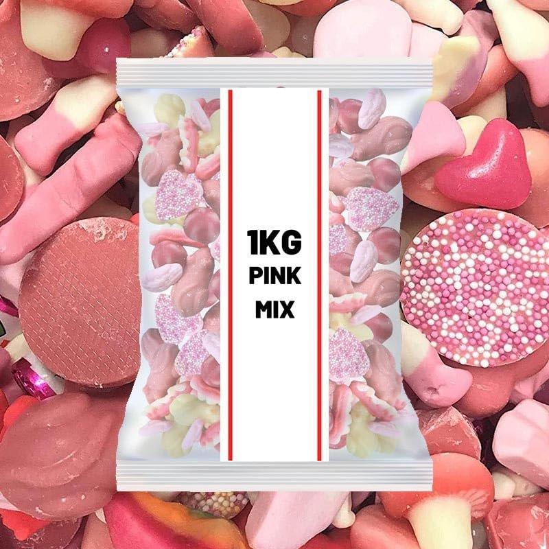 1kg PINK Sweets Pick & Mix Selection | Baby Shower, Birthday, Sweet Gift By Snack Saver