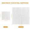 FOCUSLINE 200 Count Linen-Feel Disposable Cocktail Napkins -Square White Beverage Napkins - Soft and Absorbent Bulk Party Paper Napkins for Bar, Restaurant, Caf, Wedding, Dinner or Events view 2