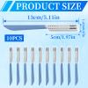 10Pcs Beard Mustache Straight Edge Razors, Men Eyebrow Shaper Straight Eyebrow Razor Stainless Steel Blade for Facial Hair Fuzz Remover Hair Shaver Grooming Tool for Travel Grooming Styling view 2