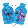 Disney Reversible Hot Water Bottles Stitch Plush Cover Natural Rubber 2L Capacity - Stitch/Angel Design - Reversible view 1