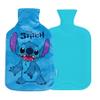 Disney Reversible Hot Water Bottles Stitch Plush Cover Natural Rubber 2L Capacity - Stitch/Angel Design - Reversible view 2