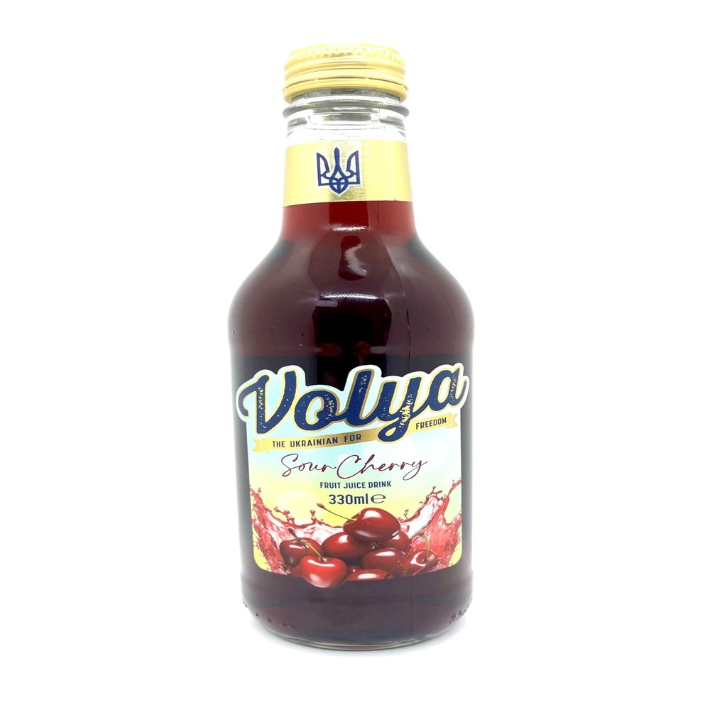Volya Sour Cherry Fruit Juice Drink (330ml)*No Added Sugar or Sweeteners *No Artifical Preservatives *Containing 63% of juice *Lightly Carbonated Natural Cherry Flavour