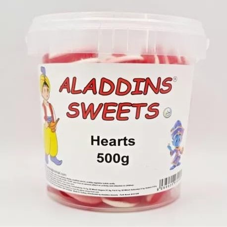 Pick n Mix Retro Hearts Jelly Halal Sweets. Premium Quality for Kids & Adults Christmas, EID, Wedding Candy Carts, Gift and Sharing. 500g / 1kg bulk buy (500G)