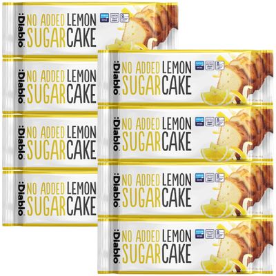 Diablo No Added Sugar Lemon Cake  Healthy Snacks Sweet Treat, Cakes and Desserts for All, Ideal for Snack Time, Tea & Party Treat, Halal & Kosher Approved  200g (Pack of 8)