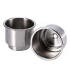 2 x Stainless Steel Drink Holders with Drainage for Marine, Boat, Caravan view 1