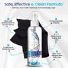 Purity Eyeglass Cleaner Mega Pack - Multi-Size Lens Cleaner Kit - 2x2oz, 3x8oz Bottles + 5 Black Premium Microfiber Cloths - Safe for All Lenses, Eyeglasses, and Screens - Streak-Free Formula view 2