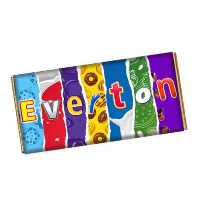 Everton England Football Club Team Chocolate Bar Wrapper Novelty Gift Present On Birthday SportDay CH-9356 (with chocolate bar (100g))