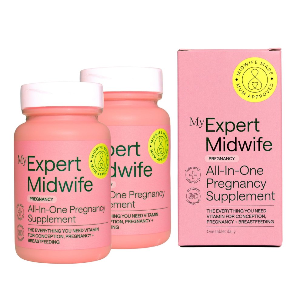 My Expert Midwife All in One Pre-Conception & Pregnancy Women's Vegan Supplements, 12 Essential Prenatal Vitamins & Minerals, 60 Capsules, 2 Months Supply