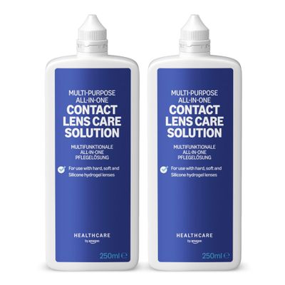 Healthcare by Amazon All-in-One Contact Lens Solution 2 x 250 ml (Previously a Amazon Basic Care Brand, Same Product)