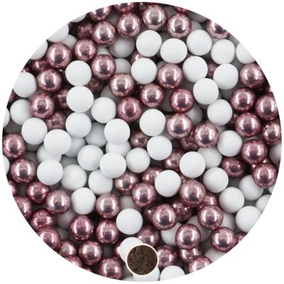 EinsSein 1 kg Confetti Chocolate Pearls Mix 1 cm White/Pink  Wedding Christening Birth Communion Confetti Confirmation Birth Confettis at Graduation Decorations Baby Favors Without Almond