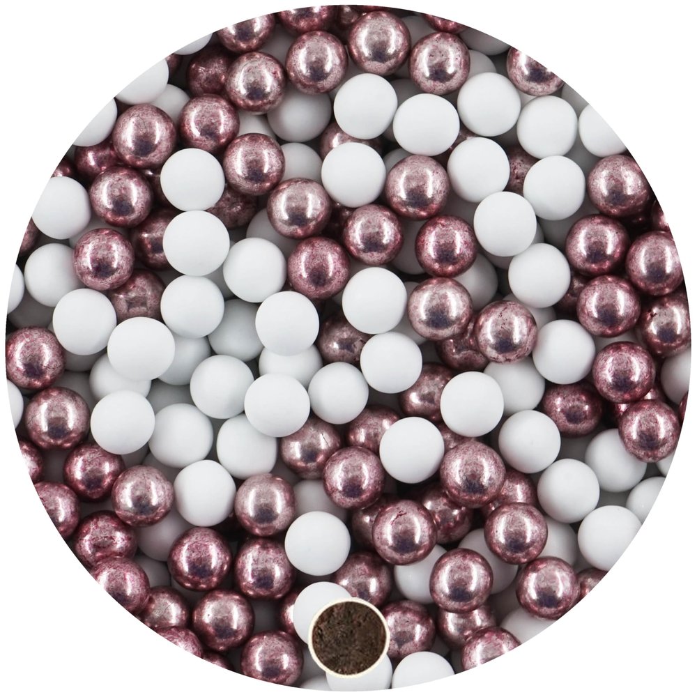 EinsSein 1 kg Confetti Chocolate Pearls Mix 1 cm White/Pink  Wedding Christening Birth Communion Confetti Confirmation Birth Confettis at Graduation Decorations Baby Favors Without Almond