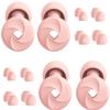 Noise Cancelling Ear Plugs for Sleep, Work, Study, Travel - Soft Silicone Reusable Earplugs - NRR 25-33dB Noise Reduction - Comfortable & Portable (Light Pink (Premium) 2 Pair, XS, S, M, L) view 1