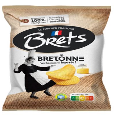 Brets Potato Chips Salted Butter (La Bretonne Subtiiilement Beurree) Flavor 125g
