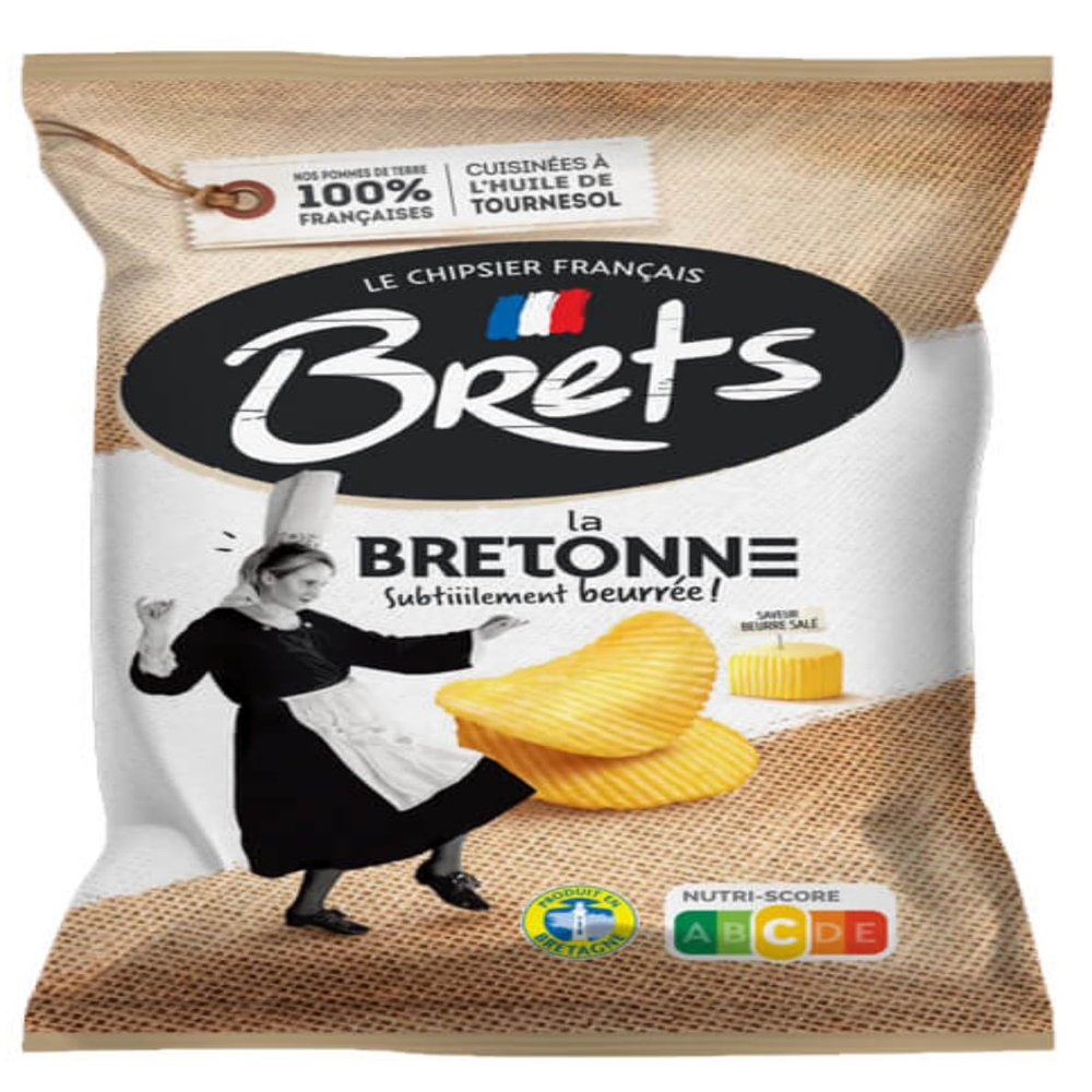 Brets Potato Chips Salted Butter (La Bretonne Subtiiilement Beurree) Flavor 125g