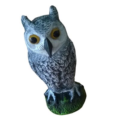 siduytin Large Owl Decoy Deterrent Bird Cat Crow Straight for Head Scarecrow Garden Patio Ornaments