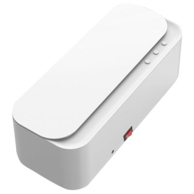 FRCOLOR Portable Multi-functional Jewelry Cleaner and Denture Cleaning Case with USB Charging, White Abs Material, Suitable for Watches and Glasses, Capacity under 300ml