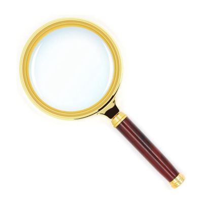 10X Handheld Magnifying Glass Antique Mahogany Handle Magnifier 60mm Lens Science Seniors Reading Inspection