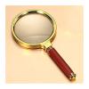 10X Handheld Magnifying Glass Antique Mahogany Handle Magnifier 60mm Lens Science Seniors Reading Inspection view 2