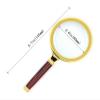 10X Handheld Magnifying Glass Antique Mahogany Handle Magnifier 60mm Lens Science Seniors Reading Inspection view 3