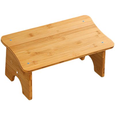 FRCOLOR Wooden Step Stool for Adults Portable Footstool Cushion for Bench for Office Under Desk Use Non-Skid Surface Bed Stool for Daily Use