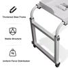 115-210cm Adjustable Overbed Laptop Desk, Rolling Storage Trolley Mobile Bedside Table with 4 Wheels Standing Workstation Food Tray Desk for Home and Hospital(Color:Wood) view 3