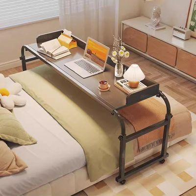 115-210cm Overbed Laptop Trolley Desk Bed Working Table Bed Table for Laptop Study Work Hospital Medical Height Adjustable 65-95cm Cross Bed Table with Wheels(Color:Black)