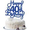 1 Pack Happy 40th Birthday Cake Topper Blue Glitter 40 & Fabulous Cheers to 40 Years Old 40th Birthday Cake Pick for Celebrating 40th Birthday Anniversary Party Cake Decorations Supplies view 1