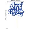 1 Pack Happy 40th Birthday Cake Topper Blue Glitter 40 & Fabulous Cheers to 40 Years Old 40th Birthday Cake Pick for Celebrating 40th Birthday Anniversary Party Cake Decorations Supplies view 2