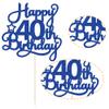 1 Pack Happy 40th Birthday Cake Topper Blue Glitter 40 & Fabulous Cheers to 40 Years Old 40th Birthday Cake Pick for Celebrating 40th Birthday Anniversary Party Cake Decorations Supplies view 3