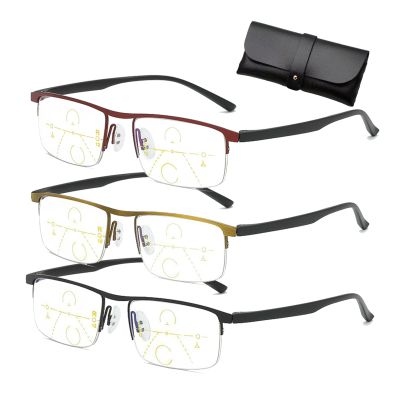 Grishay Intellireaders, Outfany Intellireaders Glasses, Progressive Reading Glasses Men, Titanium Progressive Far and near Dual-Use Reading Glasses, Multifocus Reading Glasses Men (3 Colors,1.5 x)