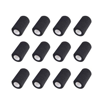 12 Rolls Self-Adhesive Football Sock Tape 5cm x 4.5m Self Adherent Cohesive Bandages Wrap First Aid Athletic Sports Tape for Wrist Ankle Pet & Vet Wrap for Dogs, Horse (Black)