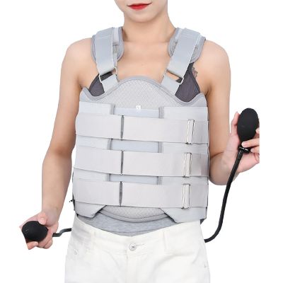 SXTYFBB Thoracolumbar Fixed Spinal Brace, Cervical Thoracic Traction Device with Dual Airbags, Elasticity Adjustable and 360 Wrapping, User Friendly Wide Strap Design, for Kyphosis, Mild Scoliosis