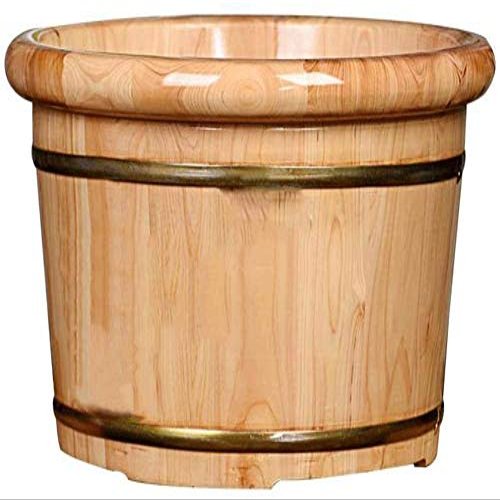 Wood Foot Bath Bucket Wooden Foot Basin Home Pedicure Basin Wooden Barrels 26cm Height Foot Tub Cedar Wood Foot Bath Barrel Acupuncture Point Massage Soaking Bucket Middle- Aged and Elderly Health C