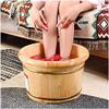 Wood Foot Bath Bucket Wooden Foot Basin Home Pedicure Basin Wooden Barrels 26cm Height Foot Tub Cedar Wood Foot Bath Barrel Acupuncture Point Massage Soaking Bucket Middle- Aged and Elderly Health C view 2