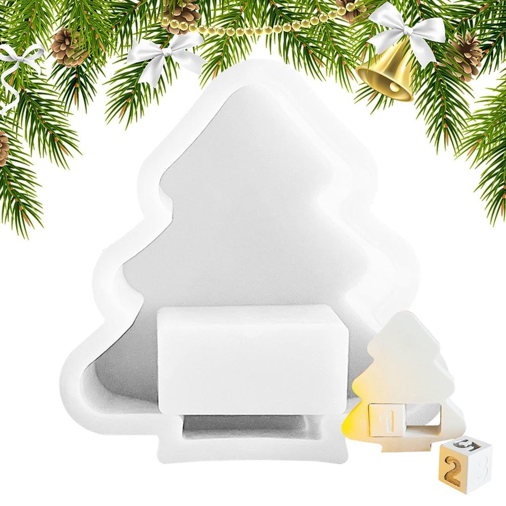 Silicone Christmas Tree Mold, Christmas Tree Silicone Mold - Christmas Tree Mold Resin Casting Mold - Tree Silicone Non-Stick Mold, Silicone Mold for Arts and Crafts Tools, Festive Handmade Soap Mold