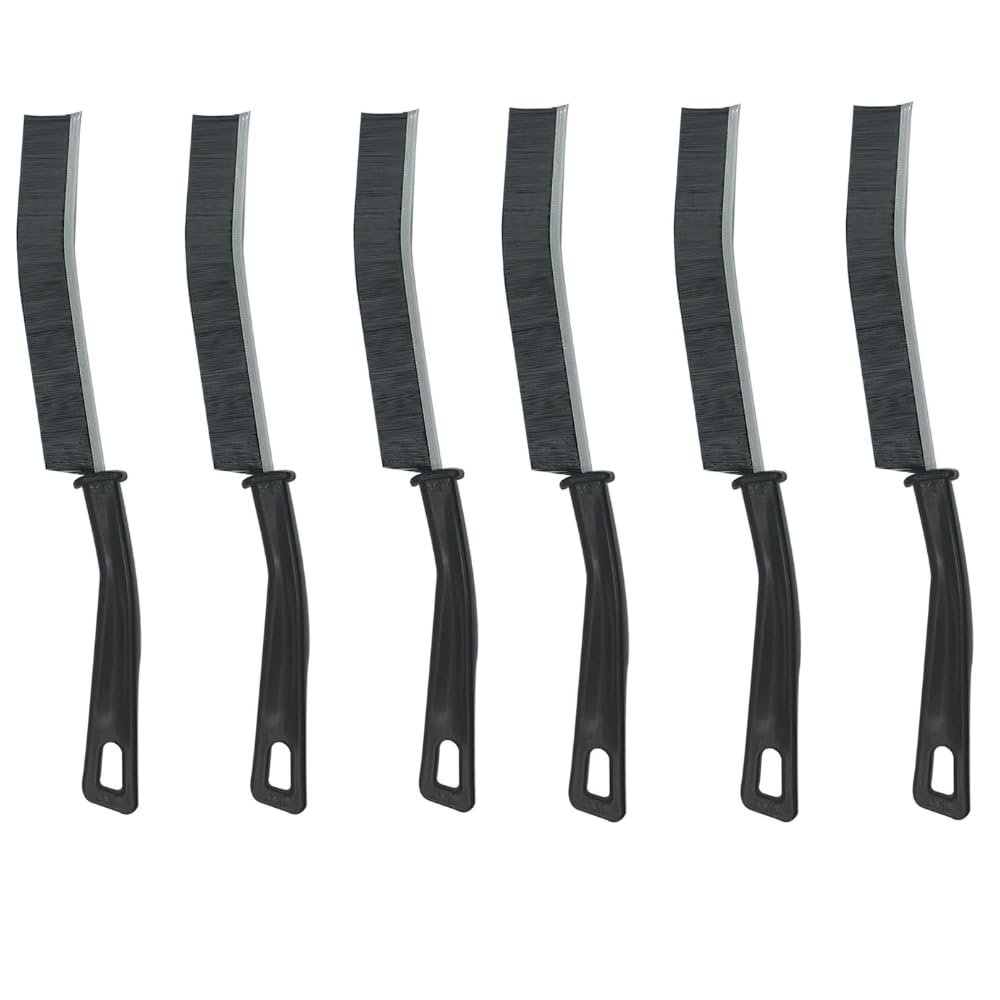 MAWR - Pack of 6 Crevice Cleaning Brush Dense Brsitles Gap Cleaning Brush Crevice Cleaning Tool for Narrow Corners in home Kitchen Bathroom and Window Groove - 3 Pcs, Black