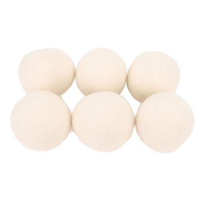 Wool Dryer Balls, 6Pcs Wool Felt Dryer Balls Reusable Fabric Softener Balls, Eliminates Static Electricity Laundry Drying Balls, Skin Friendly (7.5cm)