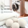 Wool Dryer Balls, 6Pcs Wool Felt Dryer Balls Reusable Fabric Softener Balls, Eliminates Static Electricity Laundry Drying Balls, Skin Friendly (7.5cm) view 2