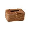 DFHS46JK Tissue Box Cover Woven Rectangular Tissue Box Holder Rattan Multifunctional Tissue Box Tissue Dispenser for Home Bathroom Living Room Bedroom In Living Room(Large) view 1