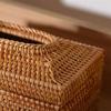 DFHS46JK Tissue Box Cover Woven Rectangular Tissue Box Holder Rattan Multifunctional Tissue Box Tissue Dispenser for Home Bathroom Living Room Bedroom In Living Room(Large) view 3