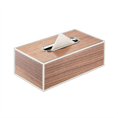 DFHS46JK Tissue Box Cover Walnut Tissue Box Solid Wood High-end Commercial Hotel Drawer Box Upscale Light Luxury Decorative Tissue Box In Living Room(Large)