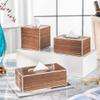 DFHS46JK Tissue Box Cover Walnut Tissue Box Solid Wood High-end Commercial Hotel Drawer Box Upscale Light Luxury Decorative Tissue Box In Living Room(Large) view 3
