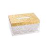 DFHS46JK Tissue Box Cover Simple Brass Resin Tissue Box Transparent High-grade Living Room Coffee Table Desktop Ornaments Paper Box In Living Room(Small) view 1