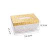 DFHS46JK Tissue Box Cover Simple Brass Resin Tissue Box Transparent High-grade Living Room Coffee Table Desktop Ornaments Paper Box In Living Room(Small) view 2