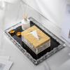 DFHS46JK Tissue Box Cover Simple Brass Resin Tissue Box Transparent High-grade Living Room Coffee Table Desktop Ornaments Paper Box In Living Room(Small) view 3
