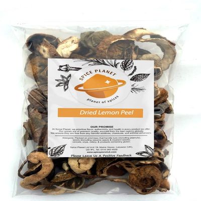 Lemon Peel Whole Dried (Citrus limonum) Premium Quality by Spice Planet 50g-950g (50 Grams)