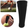 1 Pair Soccer Shin Guard Socks Double Layer Shin Pad Sleeves for Football Training Black (Teen/M) view 3