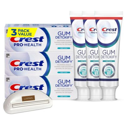 Luxpaks Squeezer Compatible with Pro-Health Gum Detoxify Deep Clean Toothpaste, 4.8 oz Pack of 3