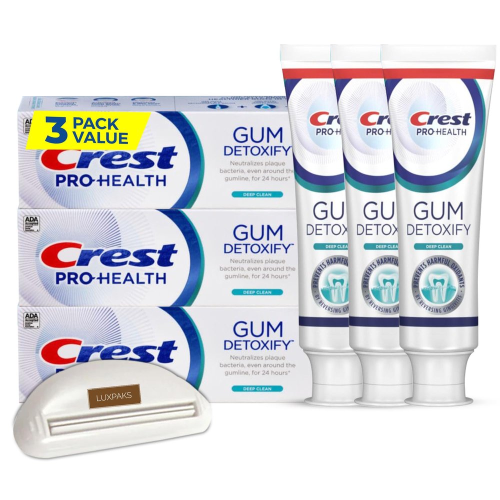 Luxpaks Squeezer Compatible with Pro-Health Gum Detoxify Deep Clean Toothpaste, 4.8 oz Pack of 3