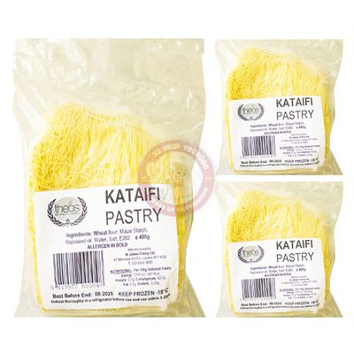 3x Pcs The Best Match with Dubai Chocolate BAKKALIM Kunefe Kataifi Original Pastry Threads Kunefe Kadayif Dubai Chocolate Pastry Fresh Taze Kadayif 400 Gr by BAKKALIM UK